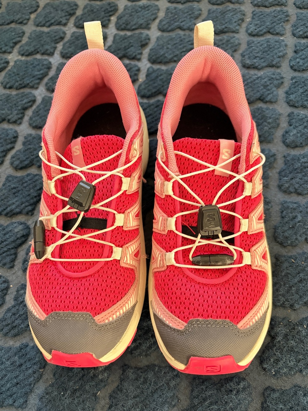 Kids Salomon Coral Pink Trail Running Shoes